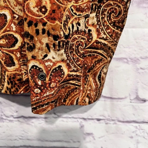 Zenergy by Chico's Paisley Print Zip Front Jacket Size 0 Small Stretch Boho - Picture 6 of 11